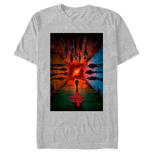 Men's Stranger Things Four Friends Rift Apocalypse Poster T-Shirt - 1 of 4