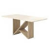 Okak Compact 4/6 Seater Italian Dining Table with Painted Glass Top and Wooden Base Kitchen Table for Kitchen, Dining Room - 4 of 4