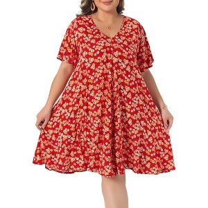strapless open back dress Plus Size Chiffon Pleated Gold Trim Neck & Belt Cut Out Chest Maxi Dress_ Rust / 1XL