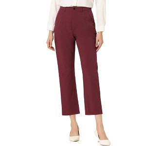 INSPIRE CHIC Women's High Waist Elastic Back Two Slant Pockets Office Work Ankle Pants - 1 of 4