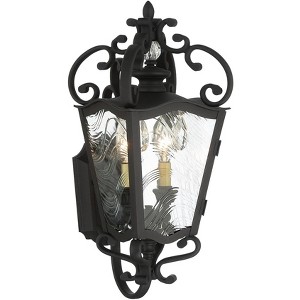 Minka Lavery Vintage Outdoor Wall Light Fixture Coal 2-Light 21" Clear Textured Glass for Post Exterior Barn Deck Porch Yard Patio - 1 of 3