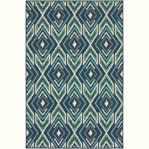 Oriental Weavers Meridian 2209B Navy/ Green Indoor/Outdoor Area Rug - 1'10" x 2'10" - 1 of 4