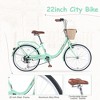 Whisen 22" Girls Bicycle, City & Outdoor Bike with 7-Speed Gear, Basket , Steel Frame, Double Brakes - 2 of 4