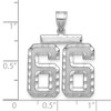 Black Bow Jewelry 14k White Gold, Varsity Collection, Large D/C Pendant, Number 66 - 2 of 3