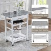 MaseiKar Mobile Rolling Kitchen Island Trolley Serving Cart with Underneath Drawer & Slide-Out Wire Storage Basket - 3 of 4