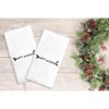 Linum Home Textiles Embroidered Hand Towels with Happy Holiday with Ornament (Set of 2) - 2 of 3