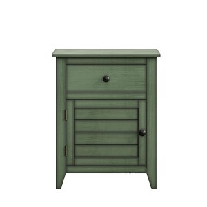 Gulches Transitional Antique Green MDF Pine 13 in Storage Drawer Cabinet Base End Tables - 1 of 4