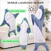Tailwaggz Glow in Dark Shark Blanket Adult, Shark Onesie with Shiny Eyes & Teeth, Gift Hoodie for Girls, Sleeping Bag - 2 of 4