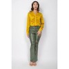 Slickblue Women's Sequined Fit & Flare Pants Deep Rose/Olive, Midrise Elastic Waist, Full Length, Formal Style, Size S-L - 3 of 4