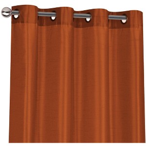 Kate Aurora 1 Piece Autumn Cinnamon Spice Faux Silk Lightweight Transparent Sheer Grommet Top Curtain Panel - 90 in. Long - 1 of 4