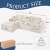 Modular Corduroy Chaise Lounge Sofa with Arched Armrests, Sectional Sofa with Non Slip and 3 Back Cushions, Living Room Sofa with Right Chaise-Koiai - 4 of 4