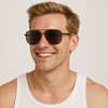 Anna-Kaci Men's Fashion Two Tone Box Polarized Sunglasses UV400 Protection - 3 of 4