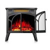 Kismile Electric Fireplace, Double Door Realistic Flame Effects Fireplace Heater Stove, Adjustable Brightness and Heating Mode - 3 of 4
