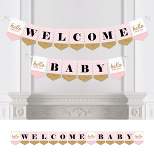 Big Dot of Happiness Hello Little One - Pink and Gold - Baby Shower Bunting Banner - Girl Party Decorations - Welcome Baby