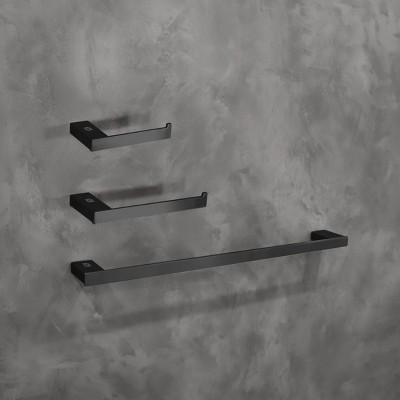 Matte Black Stainless Steel 3-Piece Bathroom Hardware Set