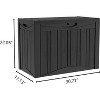 MaseiKar 50 Gallon Waterproof Deck Box, Lockable Resin Storage Box for Patio Furniture Cushions Garden Tools and Outdoor Delivery Storage - 3 of 4