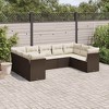 vidaXL Garden Sofa Set Brown and Cream White - 2 of 4