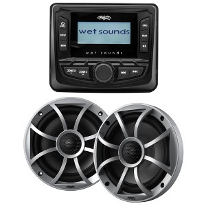 Wet Sounds WS-MC-5 Stereo, 2.7" LCD, RECON 6-S 6.5" 60W Silver Grille Speakers - 1 of 4