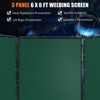 Flame-Resistant 3-Panel Welding Screen ¨C Transparent Green PVC Safety Curtain with Steel Frame & Lockable Swivel Casters - 4 of 4