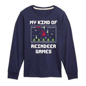 Boys' - Instant Message - My Kind Of Reindeer Games Christmas Long Sleeve Graphic T-Shirt - 1 of 4