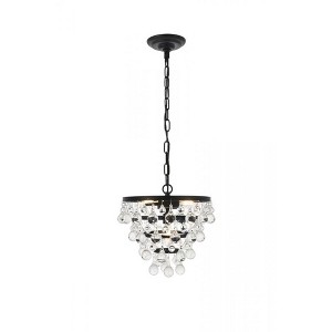 Elegant Lighting Kora 3 light Black Pendant - 1 of 4
