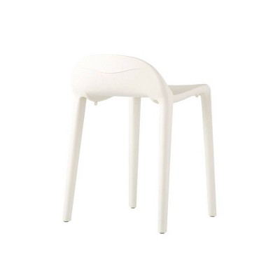 White 25" Resin Stackable Short Stool Set