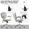 NicBex Adjustable Height Velvet Button Tufted Home Office Chair with Padded Armrests and Wheels for Work Study Vanity - 4 of 4