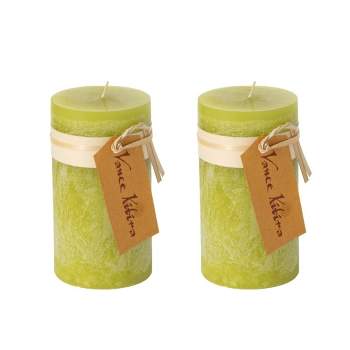 Green Grape Pillar Candles - Set of 2