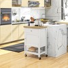VYNXARIA HOMCOM Utility Kitchen Cart: Rolling Butcher Block Island with Storage & Wheels - 3 of 4