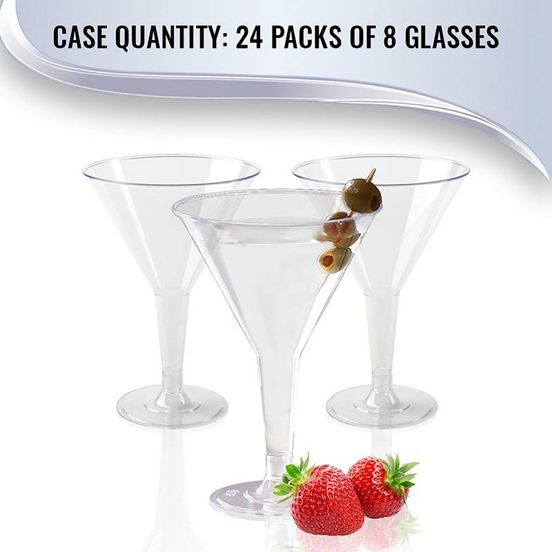 Smarty Had A Party 6 oz. Clear Plastic Martini Glasses (192 Glasses), 5 of 8