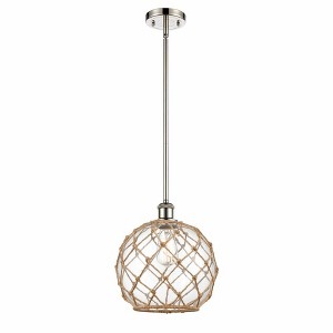 Farmhouse Rope - 1 Light Stem Hung Mini Pendant In Industrial Style-13 Inches Tall and 10 Inches Wide - 1 of 1