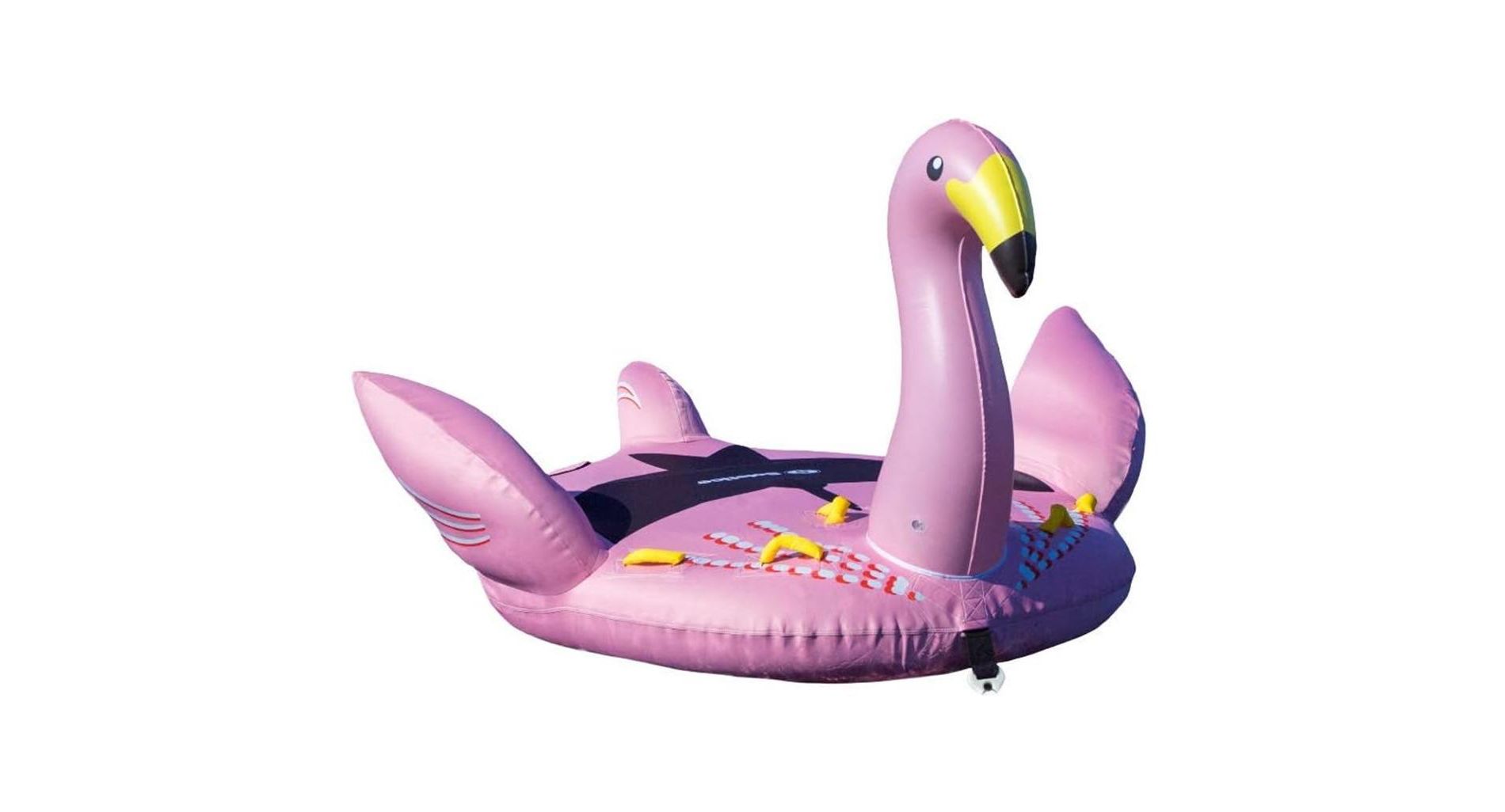 Solstice Lay-On Giant Flamingo Towable Inflatable Raft 1-2 Riders 78" X 82" X 54"