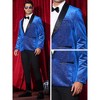 Lars Amadeus Men's Wedding Shawl Lapel Metallic Glitter Suit Jackets - 4 of 4