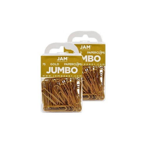 Jam Paper Colored Jumbo Paper Clips Large 2 Inch Gold Paperclips 21832060a  : Target