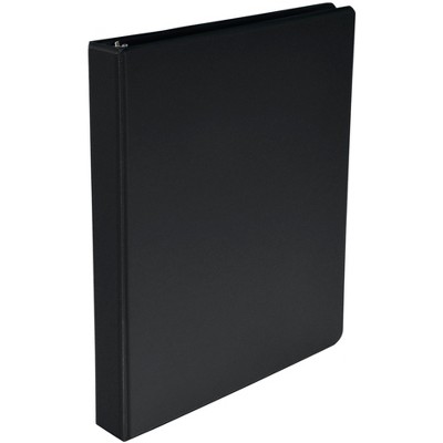 School Smart D Ring Binder, Polypropylene, 1 Inch, Black