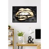 Trends International Reinders: Glam - Gold Lips Framed Wall Poster Prints Black Framed Version 22.375" x 34" - 2 of 4