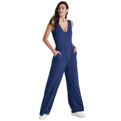 VENUS Womens Relaxed V-Neck Jumpsuit