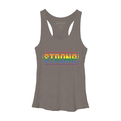 Adult Design By Humans Workout Pride Rainbow Strong By Avocato Racerback Tank Top