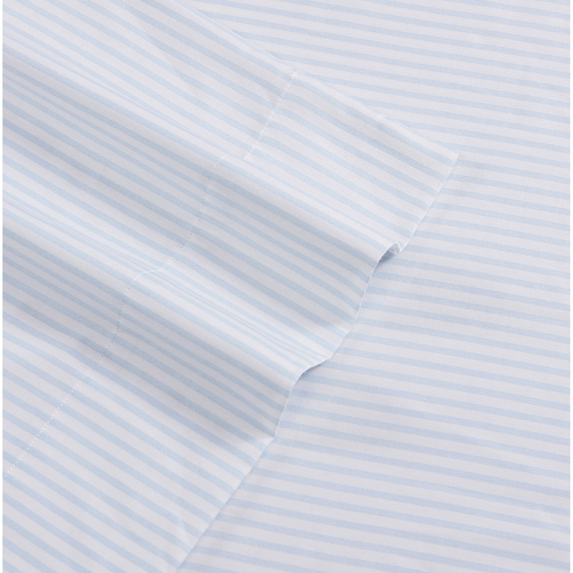Queen 300 Thread Count Printed Pattern Sheet Set Blue Stripe - Laura Ashley