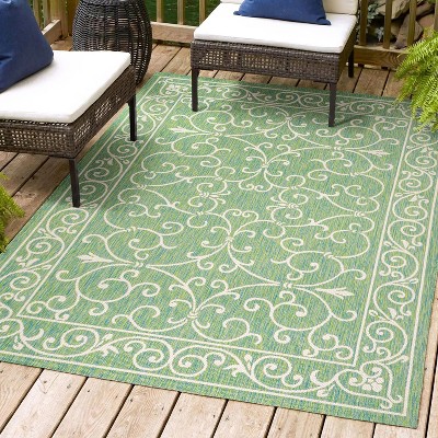 JONATHAN Y Charleston Vintage Filigree Textured Weave Indoor/Outdoor Area Rug