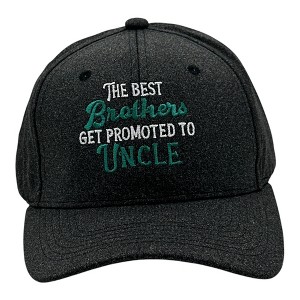The Best Brothers Get Promoted to Uncle Hat Funny Family Graphic Novelty Cap - Crazy Dog Hat Black Standard - 1 of 4