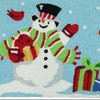 Jellybean Waving Snowman Doormat – 20”x30” Indoor/Outdoor Holiday Mat with Gifts – Washable, Durable Winter Entry Mat - 2 of 3