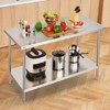 VEVOR Stainless Steel Prep Table, 30 x 60 x 34 Inch, 910 lbs Load Capacity, Heavy Duty Metal Worktable with 3 Adjustable Height Levels - 2 of 4
