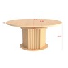 Farmhouse Extendable Pedestal Dining Table for 4-6, Modern Kitchen or Dining Room Table with Wood Grain Finish-The Pop Home - 4 of 4