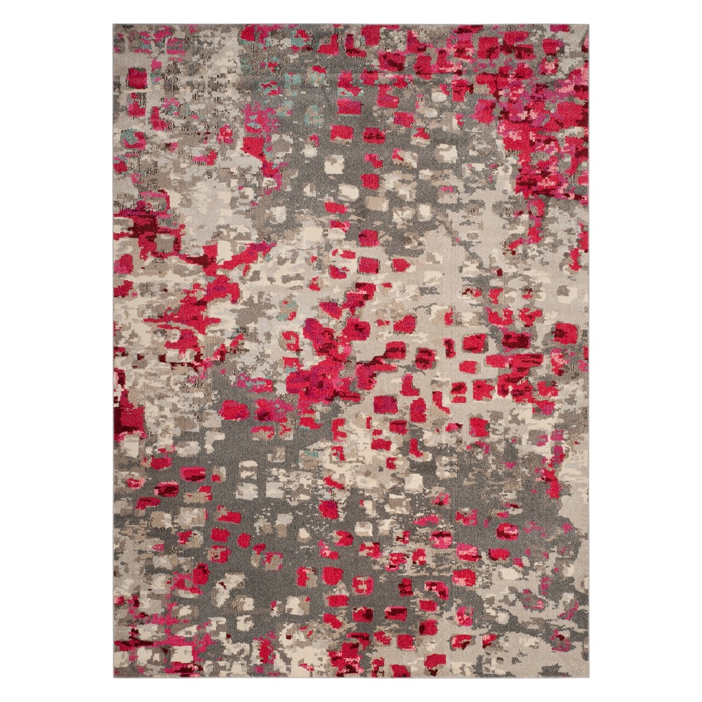 8'x11' Shapes Area Rug Gray/Fuchsia - Safavieh