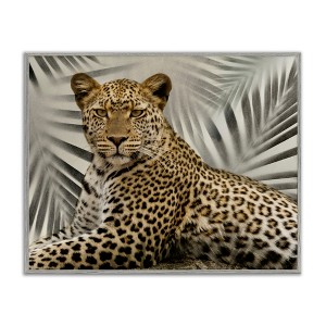 Stupell Industries Leopard with Palm Fronds, 20" x 16" - 1 of 4