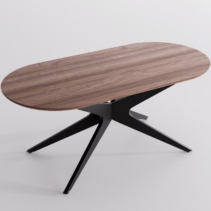 YOUNIKE 69.3" L Oval Dining Table Set for 4, Modern Kitchen Dinner Tables with Wood Top & Metal Base for Dining Room Kitchen Living Room - 1 of 4