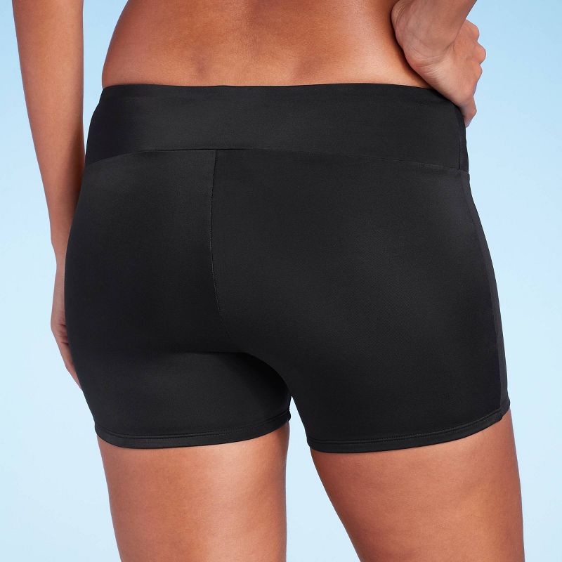 Women's Mid-Rise Shortie Bikini Bottom - Shade & Shore™ Black, 3 of 7
