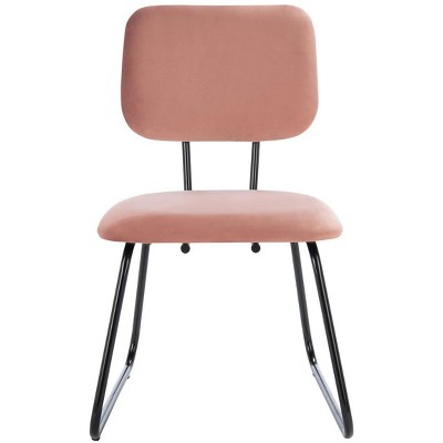 Chavelle Dusty Rose Velvet Upholstered Side Chair with Matte Black Frame