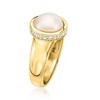 Ross-Simons 10mm Mabe Pearl and .30 ct. t.w. CZ Ring in 18kt Gold Over Sterling - 3 of 4